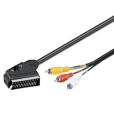 GOOBAY καλώδιο SCART 21-pin σε 3x RCA 50364, 2m, μαύρο GOOBAY καλώδιο SCART 21-pin σε 3x RCA 50364, 2m, μαύρο