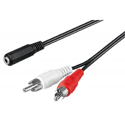 GOOBAY αντάπτορας 3.5mm θηλυκό σε 2x RCA αρσενικό 50442, 1.4m, μαύρο GOOBAY αντάπτορας 3.5mm θηλυκό σε 2x RCA αρσενικό 50442, 1.4m, μαύρο
