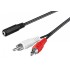 GOOBAY αντάπτορας 3.5mm θηλυκό σε 2x RCA αρσενικό 50442, 1.4m, μαύρο