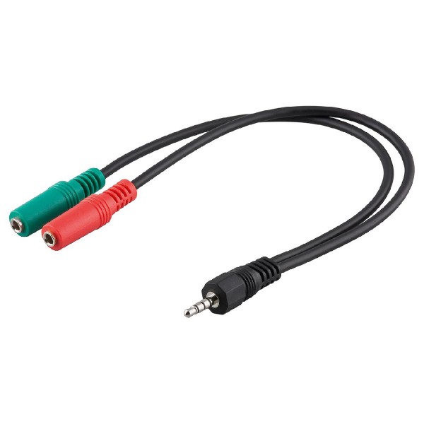 GOOBAY αντάπτορας 3.5mm AUX 4-pin σε 2x AUX 3-pin 50467, 0.3m, μαύρο GOOBAY αντάπτορας 3.5mm AUX 4-pin σε 2x AUX 3-pin 50467, 0.3m, μαύρο