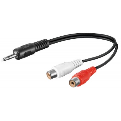 GOOBAY αντάπτορας 3.5mm male σε 2x RCA female 50600, 0.2m, μαύρο GOOBAY αντάπτορας 3.5mm male σε 2x RCA female 50600, 0.2m, μαύρο