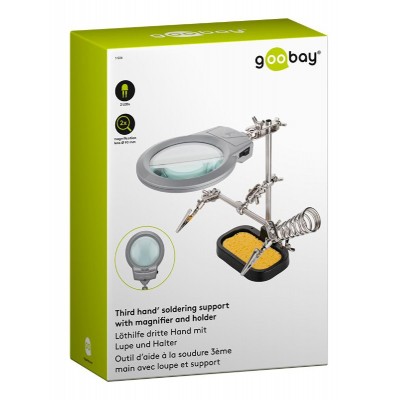 GOOBAY μεγεθυντικός φακός 51226 με clips συγκράτησης, 2x, LED φωτισμός GOOBAY μεγεθυντικός φακός 51226 με clips συγκράτησης, 2x, LED φωτισμός