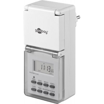GOOBAY ψηφιακός χρονοδιακόπτης ρεύματος 51301, IP44, λευκός GOOBAY ψηφιακός χρονοδιακόπτης ρεύματος 51301, IP44, λευκός