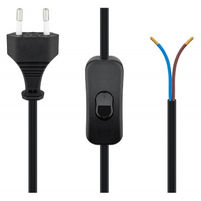 GOOBAY καλώδιο τροφοδοσίας 51350, 2x0.75mm², με διακόπτη, 1.5m, μαύρο GOOBAY καλώδιο τροφοδοσίας 51350, 2x0.75mm², με διακόπτη, 1.5m, μαύρο