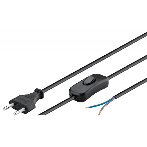 GOOBAY καλώδιο τροφοδοσίας 51350, 2x0.75mm², με διακόπτη, 1.5m, μαύρο GOOBAY καλώδιο τροφοδοσίας 51350, 2x0.75mm², με διακόπτη, 1.5m, μαύρο