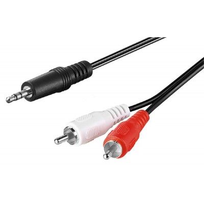 GOOBAY καλώδιο ήχου 51649 3.5mm σε 2x RCA, 3 pin stereo, 3m, μαύρο GOOBAY καλώδιο ήχου 51649 3.5mm σε 2x RCA, 3 pin stereo, 3m, μαύρο