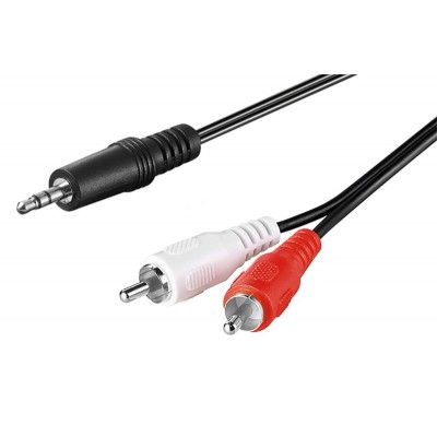GOOBAY καλώδιο 3.5mm σε 2x RCA 51701, CU, 0.5m, μαύρο GOOBAY καλώδιο 3.5mm σε 2x RCA 51701, CU, 0.5m, μαύρο