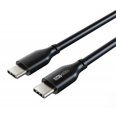 CABLETIME καλώδιο USB-C CM100, PD100W, E-MARK, USB 2.0, 5A, 1m, μαύρο CABLETIME καλώδιο USB-C CM100, PD100W, E-MARK, USB 2.0, 5A, 1m, μαύρο