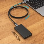 CABLETIME καλώδιο USB-C M-M C160, PD60W, USB 2.0, 1m, μαύρο