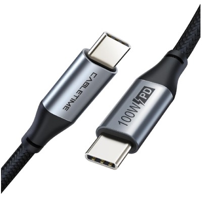 CABLETIME καλώδιο USB-C M-M C160, E-MARK, PD100W, USB 2.0, 5A, 1m, μαύρο CABLETIME καλώδιο USB-C M-M C160, E-MARK, PD100W, USB 2.0, 5A, 1m, μαύρο