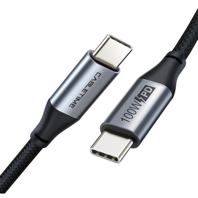 CABLETIME καλώδιο USB Type-C C160, PD100W, USB 2.0, 5A, 2m, μαύρο CABLETIME καλώδιο USB Type-C C160, PD100W, USB 2.0, 5A, 2m, μαύρο