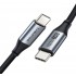 CABLETIME καλώδιο USB Type-C C160, PD100W, USB 2.0, 5A, 2m, μαύρο