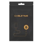 CABLETIME καλώδιο USB Type-C C160, PD100W, USB 2.0, 5A, 2m, μαύρο
