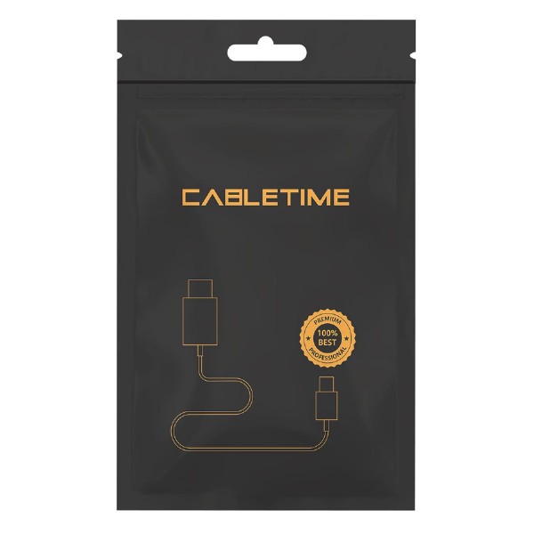 CABLETIME καλώδιο USB Type-C C160, PD100W, USB 2.0, 5A, 2m, μαύρο