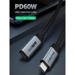 CABLETIME καλώδιο USB-C M-F CMCF60, PD60W, Gen1, 3A, 4K, 0.5m, μαύρο