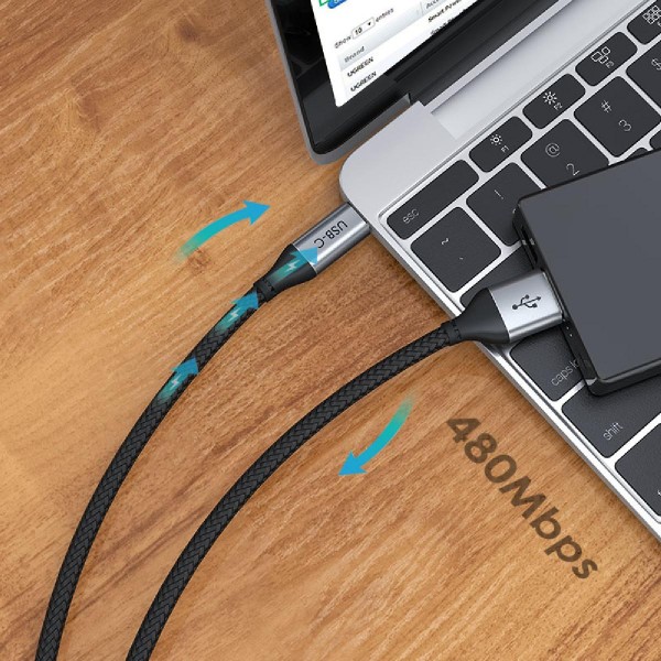 CABLETIME καλώδιο USB-A σε USB-C C160, 5A, USB 2.0, 0.25m, μαύρο