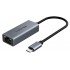 CABLETIME αντάπτορας USB Type-C σε RJ45 CML100, 100Mbps, 0.15m, γκρι