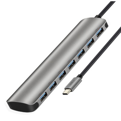 CABLETIME hub Type-C C160, 7-ports USB 3.0 , 5Gbps, 0.15m, ασημί CABLETIME hub Type-C C160, 7-ports USB 3.0 , 5Gbps, 0.15m, ασημί