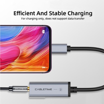 CABLETIME αντάπτορας USB-C σε USB-C + 3.5mm C160, Digital, 0.1m, μαύρος CABLETIME αντάπτορας USB-C σε USB-C + 3.5mm C160, Digital, 0.1m, μαύρος