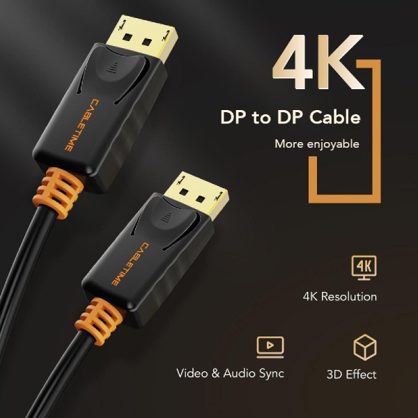 CABLETIME καλώδιο Displayport AV585, 1.2v, 4k/60hz, 1.8m, μαύρο