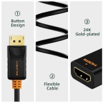 CABLETIME αντάπτορας DisplayPort σε HDMI AV586, 4K, 0.2m, μαύρος