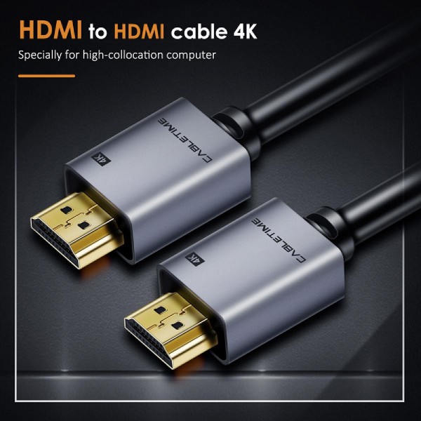 CABLETIME καλώδιο HDMI 2.0 AV566, 4k/60hz, 2m, μαύρο