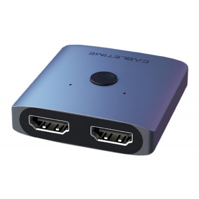 CABLETIME HDMI 2.0 Switch CTHS4K, με κουμπί, 2 in 1, 4K, γκρι CABLETIME HDMI 2.0 Switch CTHS4K, με κουμπί, 2 in 1, 4K, γκρι
