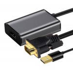 CABLETIME αντάπτορας VGA σε HDMI+USB AV582, 1080p, 0.15m, μαύρος CABLETIME αντάπτορας VGA σε HDMI+USB AV582, 1080p, 0.15m, μαύρος