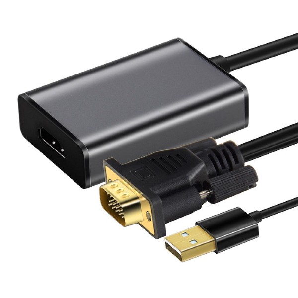 CABLETIME αντάπτορας VGA σε HDMI+USB AV582, 1080p, 0.15m, μαύρος CABLETIME αντάπτορας VGA σε HDMI+USB AV582, 1080p, 0.15m, μαύρος