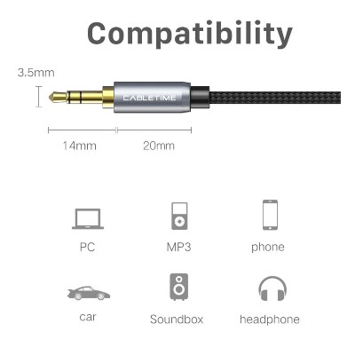 CABLETIME καλώδιο AUX Stereo 3.5mm AV311, M-F, 1.8, μαύρο CABLETIME καλώδιο AUX Stereo 3.5mm AV311, M-F, 1.8, μαύρο