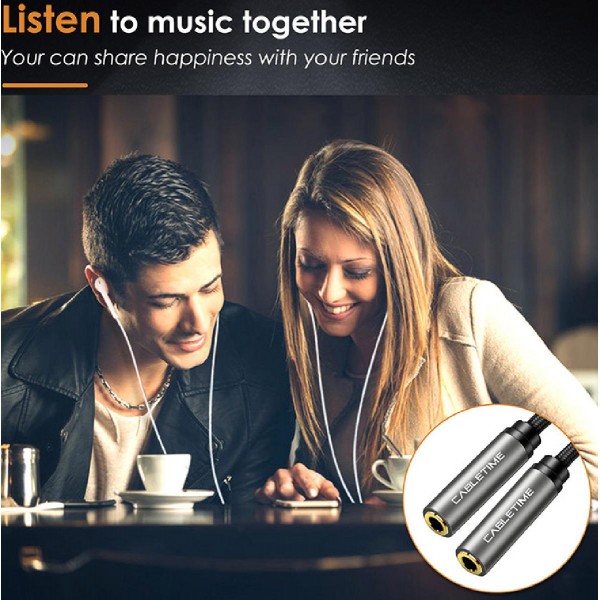 CABLETIME καλώδιο Stereo 3.5mm M σε 2x 3.5mm F AV309, 3pole, 0.2m, μαύρο CABLETIME καλώδιο Stereo 3.5mm M σε 2x 3.5mm F AV309, 3pole, 0.2m, μαύρο