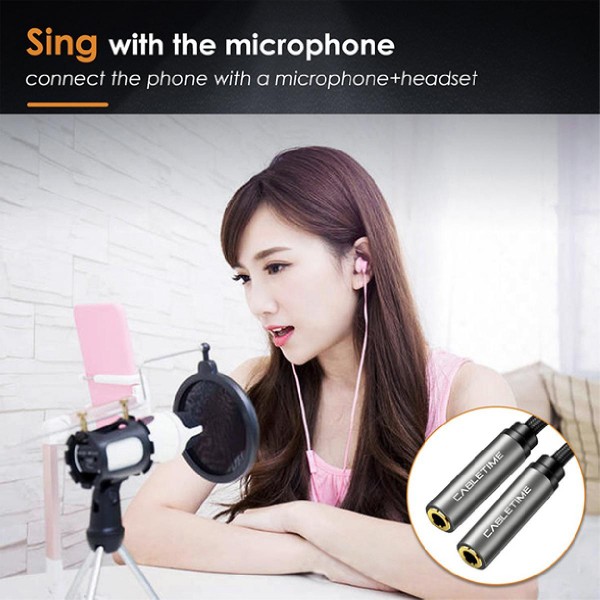 CABLETIME καλώδιο Stereo 3.5mm M σε 2x 3.5mm F AV309, 4pole, 0.2m, μαύρο CABLETIME καλώδιο Stereo 3.5mm M σε 2x 3.5mm F AV309, 4pole, 0.2m, μαύρο