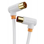 CABLETIME καλώδιο TV M σε TV F 90 Degree AV101, 75OHM, 3m, λευκό CABLETIME καλώδιο TV M σε TV F 90 Degree AV101, 75OHM, 3m, λευκό