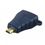 CABLETIME αντάπτορας Micro HDMI D σε HDMI AV599, with Ring, 4K, μπλε