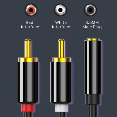 CABLETIME καλώδιο Stereo 3.5mm σε 2x RCA AV310, 0.2m, μαύρο CABLETIME καλώδιο Stereo 3.5mm σε 2x RCA AV310, 0.2m, μαύρο