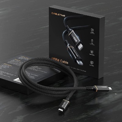 CABLETIME καλώδιο USB Type-C CT-USB4, 100W, 8K, 40Gbps, 1m, μαύρο CABLETIME καλώδιο USB Type-C CT-USB4, 100W, 8K, 40Gbps, 1m, μαύρο