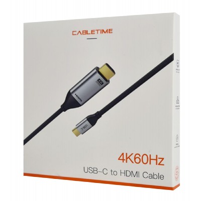 CABLETIME καλώδιο USB-C σε HDMI C160, 4K, gold plated, 3m, μαύρο CABLETIME καλώδιο USB-C σε HDMI C160, 4K, gold plated, 3m, μαύρο