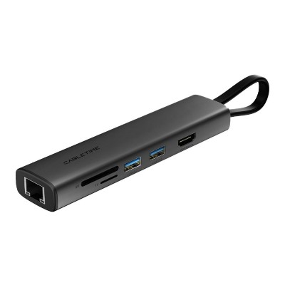 CABLETIME docking station CT-HUBP7-AG, 7 θυρών, USB-C, 100W, 4K, μαύρο CABLETIME docking station CT-HUBP7-AG, 7 θυρών, USB-C, 100W, 4K, μαύρο