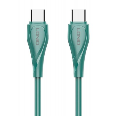 LDNIO καλώδιο USB-C σε USB-C LC611C, 65W PD, 1m, πράσινο LDNIO καλώδιο USB-C σε USB-C LC611C, 65W PD, 1m, πράσινο