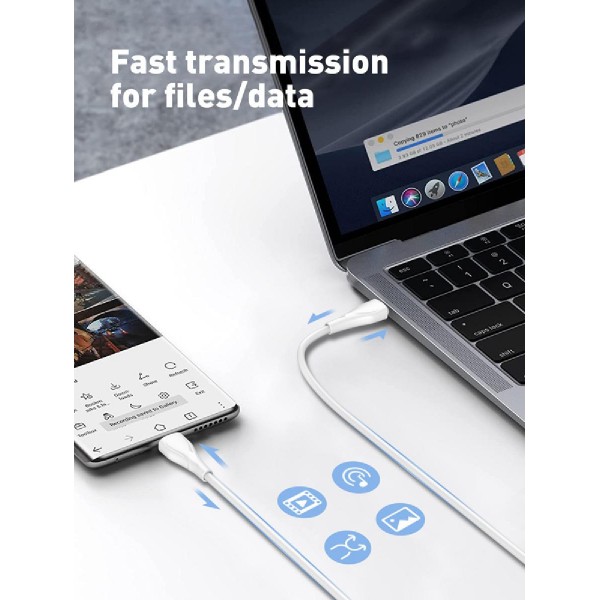 LDNIO καλώδιο USB-C σε USB-C LC611C, 65W PD, 1m, πράσινο LDNIO καλώδιο USB-C σε USB-C LC611C, 65W PD, 1m, πράσινο
