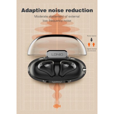 LDNIO earphones με θήκη φόρτισης T03, True Wireless, HiFi, λευκά LDNIO earphones με θήκη φόρτισης T03, True Wireless, HiFi, λευκά