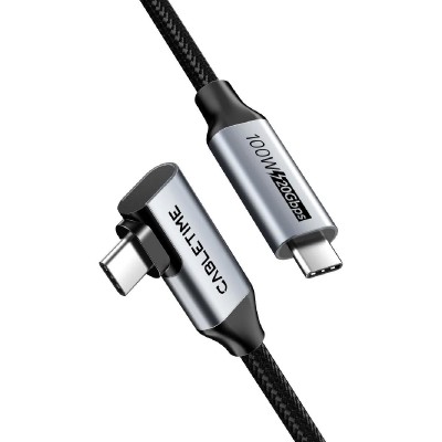 CABLETIME καλώδιο USB-C CT-CMCML-AG1, γωνιακό, 100W 20Gbps 4K, 1m, μαύρο CABLETIME καλώδιο USB-C CT-CMCML-AG1, γωνιακό, 100W 20Gbps 4K, 1m, μαύρο