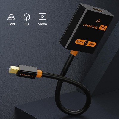 CABLETIME αντάπτορας mini DisplayPort σε HDMI CT-AV589-02G, 1080p, μαύρος