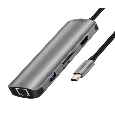 CABLETIME docking station CT-CMHD61L, 6 θυρών, USB-C σύνδεση, 4K, 100W, γκρι CABLETIME docking station CT-CMHD61L, 6 θυρών, USB-C σύνδεση, 4K, 100W, γκρι