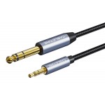 CABLETIME καλώδιο ήχου 3.5mm σε 6.35mm CT-AV321-H11G, 2m, μαύρο CABLETIME καλώδιο ήχου 3.5mm σε 6.35mm CT-AV321-H11G, 2m, μαύρο