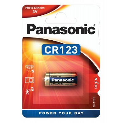 PANASONIC μπαταρία λιθίου, CR123, 3V, 1τμχ PANASONIC μπαταρία λιθίου, CR123, 3V, 1τμχ