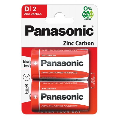 PANASONIC μπαταρίες Zinc Carbon, D/R20, 1.5V, 2τμχ PANASONIC μπαταρίες Zinc Carbon, D/R20, 1.5V, 2τμχ