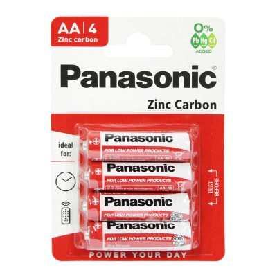 PANASONIC μπαταρίες Zinc Carbon, AA/LR6, 1.5V, 4τμχ PANASONIC μπαταρίες Zinc Carbon, AA/LR6, 1.5V, 4τμχ