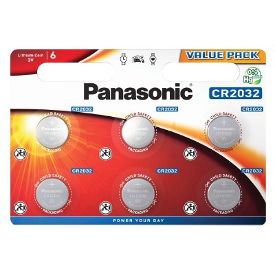 PANASONIC μπαταρία λιθίου, CR2032, 3V, 6τμχ PANASONIC μπαταρία λιθίου, CR2032, 3V, 6τμχ