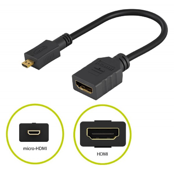 GOOBAY καλώδιο HDMI micro σε HDMI 58683, 4K, 0.15m, μαύρο GOOBAY καλώδιο HDMI micro σε HDMI 58683, 4K, 0.15m, μαύρο